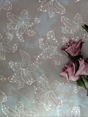 China El color rosado imprimió la tela bordada Tulle floral Mesh Table Runner del cordón en venta