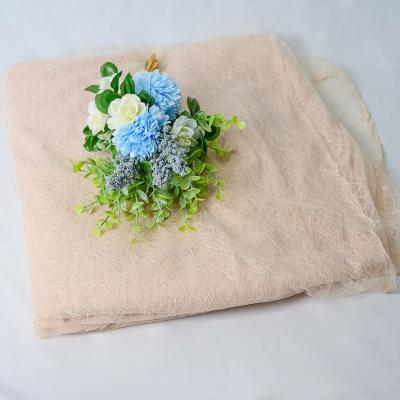 Chine Tissu brodé pur OEKO - Tex Standard de Tulle de dentelle de recouvrement floral crème à vendre