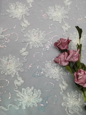 Китай Цвет градиента вышил вышивке Sequin ткани шнурка связывая продается