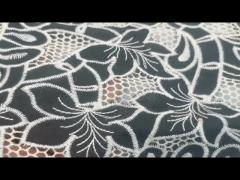 Laser Floral Pattern Embroidered Lace Fabric In Black White Two Tone 114cm