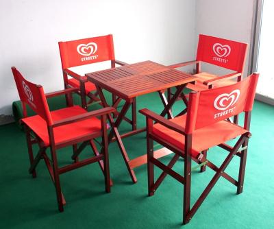 China China LFurniture Foldable Wood Table with Foldable Wood Chairs with Fabrics-13 for sale