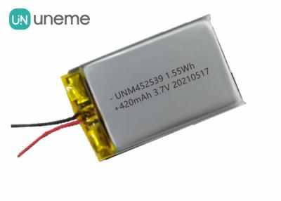 China Rechargeable Lipo Lithium Battery 452539 3.7V 420mAh for Consumer Electronics for sale