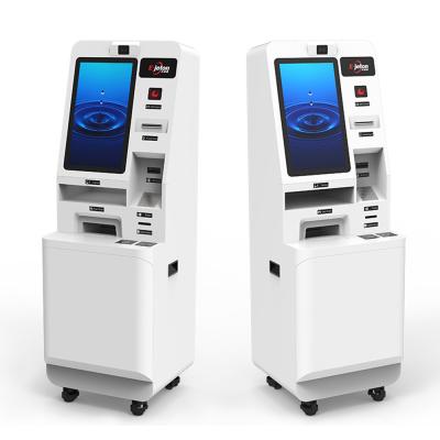 China 23.6 Inch Self Payment Kiosk Qr Scanner White Interactive Touch Screen Kiosk for sale