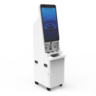 China Smart Hotel Check In Kiosk Android 32 Inch Self Check In Kiosk With Cash Receive Module for sale