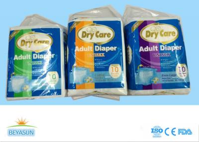 China Dry Care Brand Disposable Adult Diapers / Nappies With Wetness Indicator High Absorbency With USA Fluff Pulp Japan Sap for sale