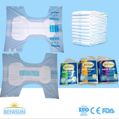 China PE Film Cover Thick Extra Absorbent Adult Disposable Diapers Printed / Chemical Free for sale