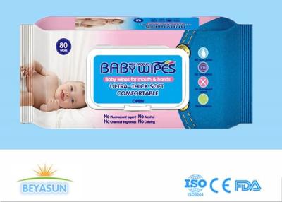 China Limpeza molhada não tecida 80pcs de Spunlace do bebê da caixa de exposição à venda