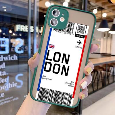 China Hard Cell Phone Protective Covers Boarding Flight Ticket Letter Clear Matte for sale