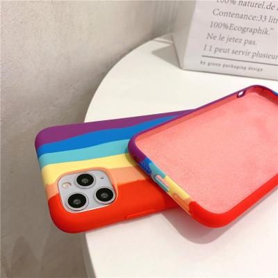 China Tampas protetoras do telefone celular do arco-íris para o iPhone 12 pro 11 7 8 máximos mais a mini cor do inclinação de XS max XR à venda