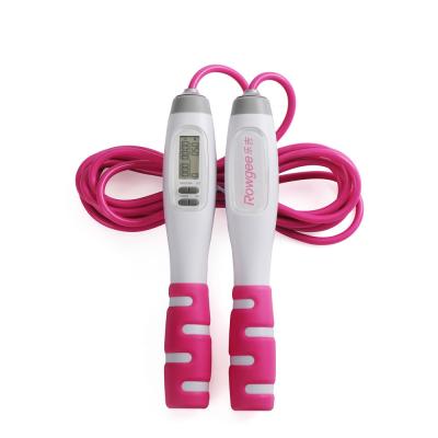 China Fitness Jump Rope 2.8m Turn Count Time Setting ASJ-01 Pink Fat Loss Jump Rope For Commercial In Home Gym for sale
