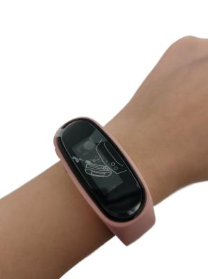 China Rectângulo rosa de silicone rastreador de passo portátil pedômetro de pulso simples à venda