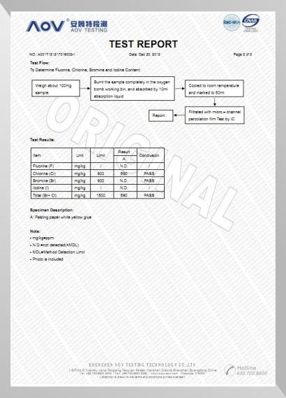SVHC Test Report - Shenzhen Haojun Paper Display Co.Ltd