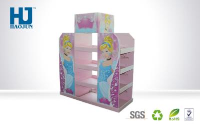 China Custom Colorful 4 Tiers Cardboard Floor Displays Stand For Lego Snow White Toy for sale