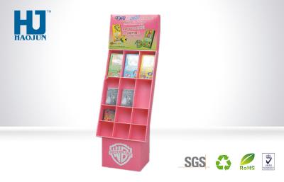 China Gift Customized Pink Floor Comic Book Display Stand Cardboard Material for sale