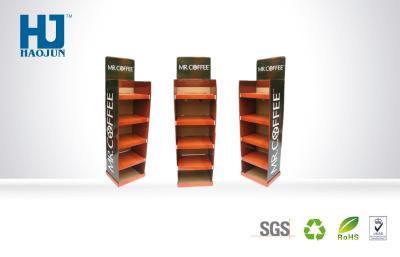 China Coffee Floor Corrugated Cardboard Display Stands Environment Friendly for sale