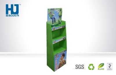 China 3 Shelves Econimic Retail Cardboard Floor Display Stands For Energy Drink for sale
