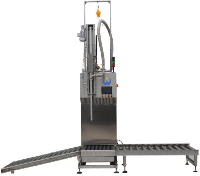 China a máquina de enchimento 50-300L líquida química pesa a máquina de enchimento líquida baseada semi automática à venda