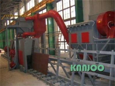 China Passagem através do equipamento do sopro disparado usado para o pré-tratamento de aço à venda