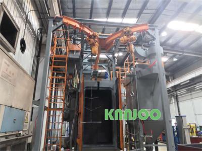 China Low Noise Hanger Type Shot Blasting Machine PLC Controlled for sale