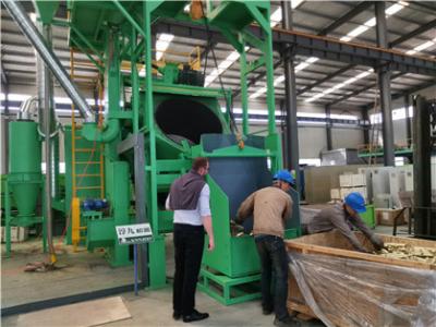 Cina Attrezzatura d'ottone di granigliatura dell'acciaio del tamburo 0.6m3 di inclinazione del rubinetto di acqua in vendita