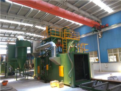 China Metal Crane Shelf Roller Conveyor Shot Blasting Machine for sale