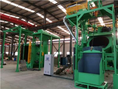 China Steel Grit Sa2.5 Rolling Drum Type Shot Blasting Machine With Dust Collector for sale