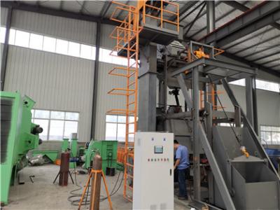 China Máquina de limpieza de la ráfaga de la cabina de la voladura de arena de Tumblast del control del PLC en venta