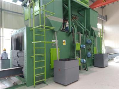 China I Beam Cleaning Roller Conveyor 2500mm Steel Shot Blaster for sale