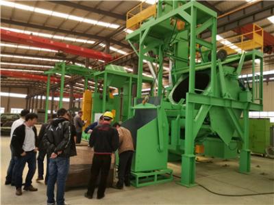 China Alta máquina del chorreo con granalla del tambor de la inclinación de la productividad 0.6m3 con el tambor de acero en venta