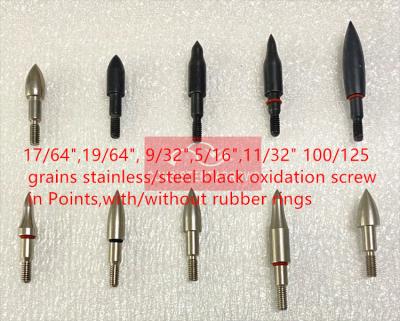 China Screwn in 70/80/90/100/125/50 Grains Screw In Points With Rubber Rings for sale