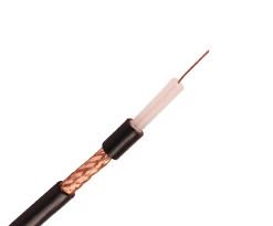 China Solid PE RG59 CCTV Coaxial Cable 0.64mm Bare Copper 95% CCA Braid PVC Jacket for sale