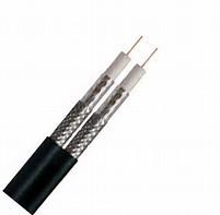 China Dual RG6 CATV Coaxial Cable 18 AWG CCS Conductor 60% AL Braiding for Satellite TV for sale