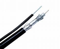 China RG6 Quad Shielded with Steel Messenger Outdoor CATV Coaxial Cable UL CM Standard for sale