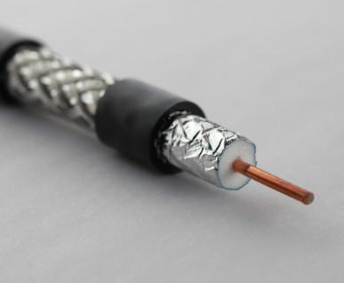 China RG11 Quad Shielded CATV Coaxial Cable 14 AWG CCS AL Braiding CM Rated PVC Jacket for sale