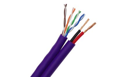 China UTP CAT5E 24 AWG Bare Copper with 2 Core Bare Copper Power IP Camera  Cable for sale