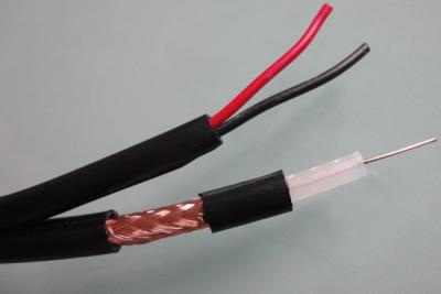 China RG59 cable siamés el 95% + 2 poder del × A.C. que trenza 0,50 mm2 A.C. para la cámara CCTV en venta