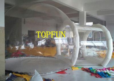 China Tienda inflable transparente de la burbuja del PVC de 0.8m m con el túnel para la exposición en venta