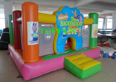 China Orange And White Inflatable Digital Printing Thunder Slide Bouncy House for sale