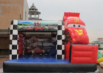China Inflatable Amazing Commercial Grade Bounce Houses With Racing Car Decoration for sale