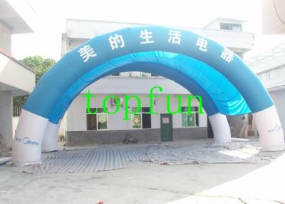 China Oxford Fabric Double Layers Advertising Inflatable Arch Rental in Blue White for sale