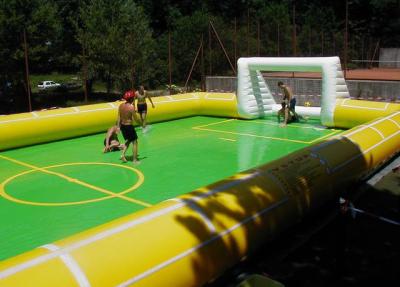 China 0.55 mm PVC Tarpaulin Inflatable Soap Football Field /Soccer Field Sport Games for sale