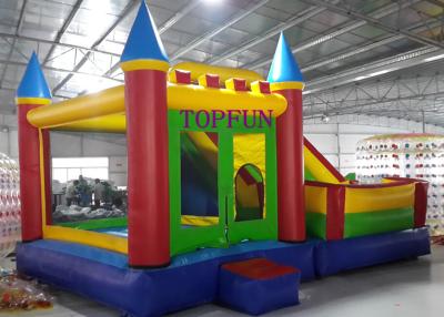 China Outdoor Amusement Park 6 x 5 m PVC Tarpaulin Inflatable Bouncy Castle With Slide for sale