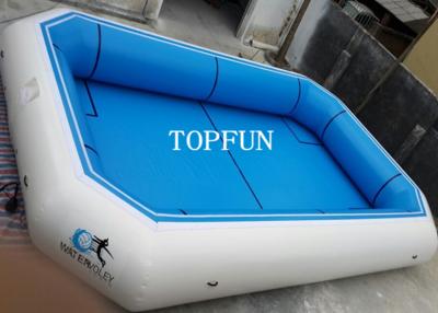 중국 PVC 방수포 파란 휴대용 수영풀, 방화 효력이 있는 팽창식 물 공원 판매용