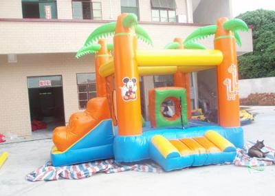 China Kids / Adults Small Inflatable Bouncy Castle With Slide Orange for sale