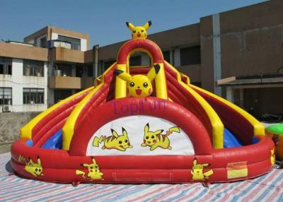 China Red Splash Inflatable Water Park With Cartoon Rabbit Printing N PVC Tarpaulin for sale