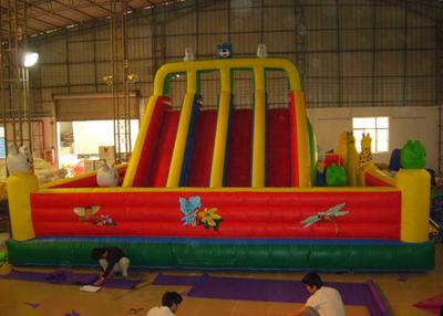 China Red Outdoor Inflatable Amusement Park Playground With Slide For Commercial Rent for sale