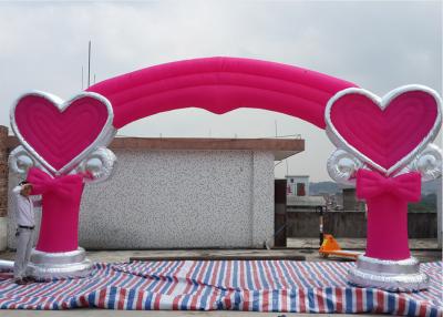 China Pink 210D Oxford Fabric Inflatable Arches With Lovely Model For Wedding for sale