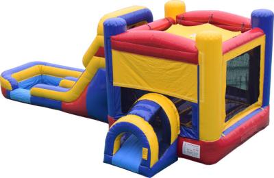 China Red Blue Inflatable Jumping Castle With Slide Double Lane Combo for sale