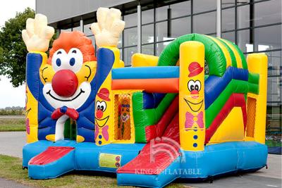 China Clown Bouncy Castle Rentals Bouncer Multiplay Child Party Inflatable House With Slide for sale