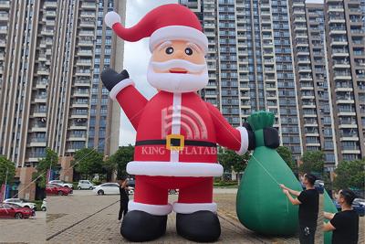 China Giant Santa Claus 26Ft Inflatable Christmas Decorations Outdoor Air Blown Greeting Model For Christmas / Party / Xmas for sale